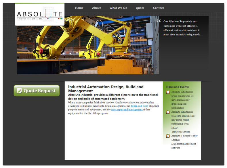 Absolute Industrial Management: Website Design