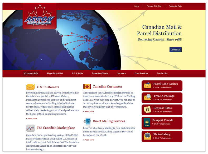 Arrow Mailing Canada - Website Design