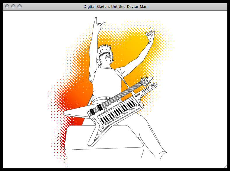 Digital Sketch: Untitled Keytar Man
