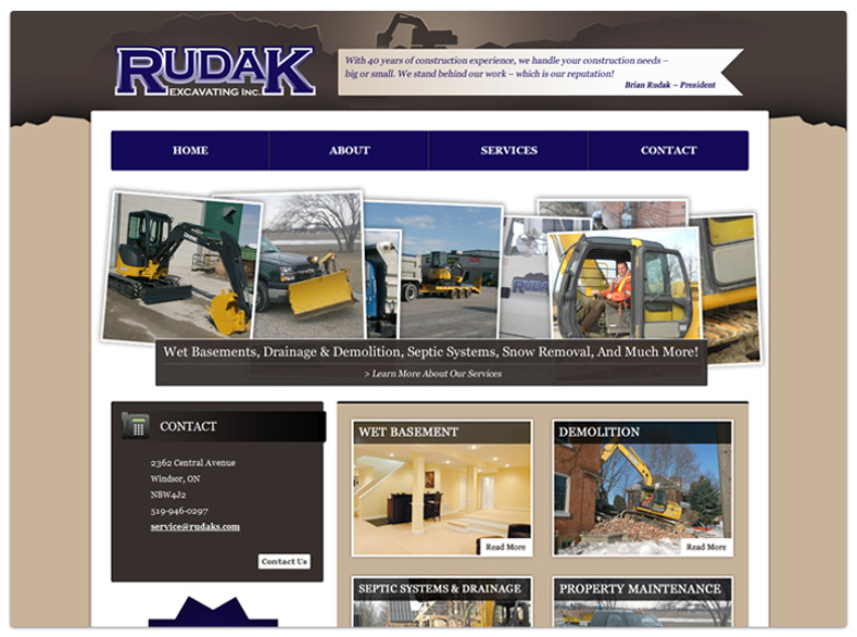 Rudaks Excavating Inc.: Website Designs