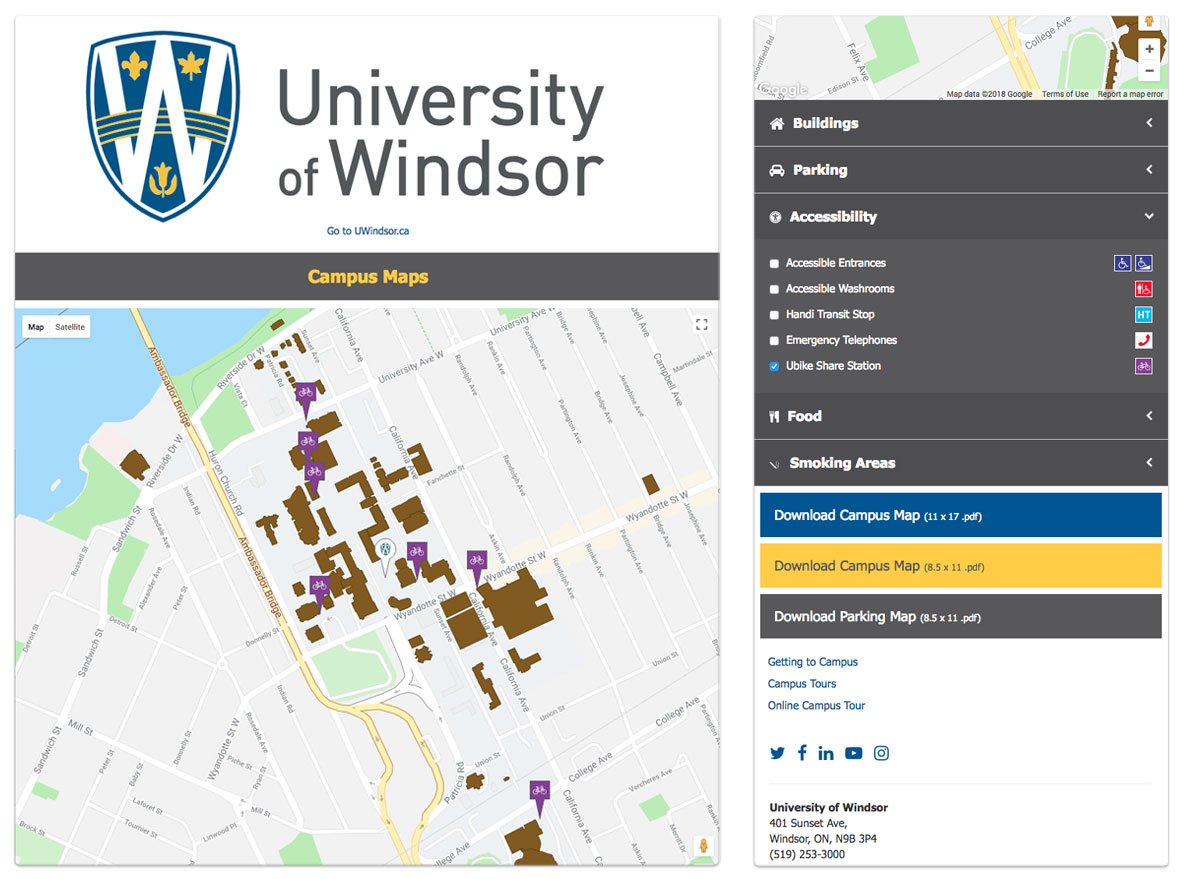 University of Windsor - Campus Map Re-Skin - Mobile
