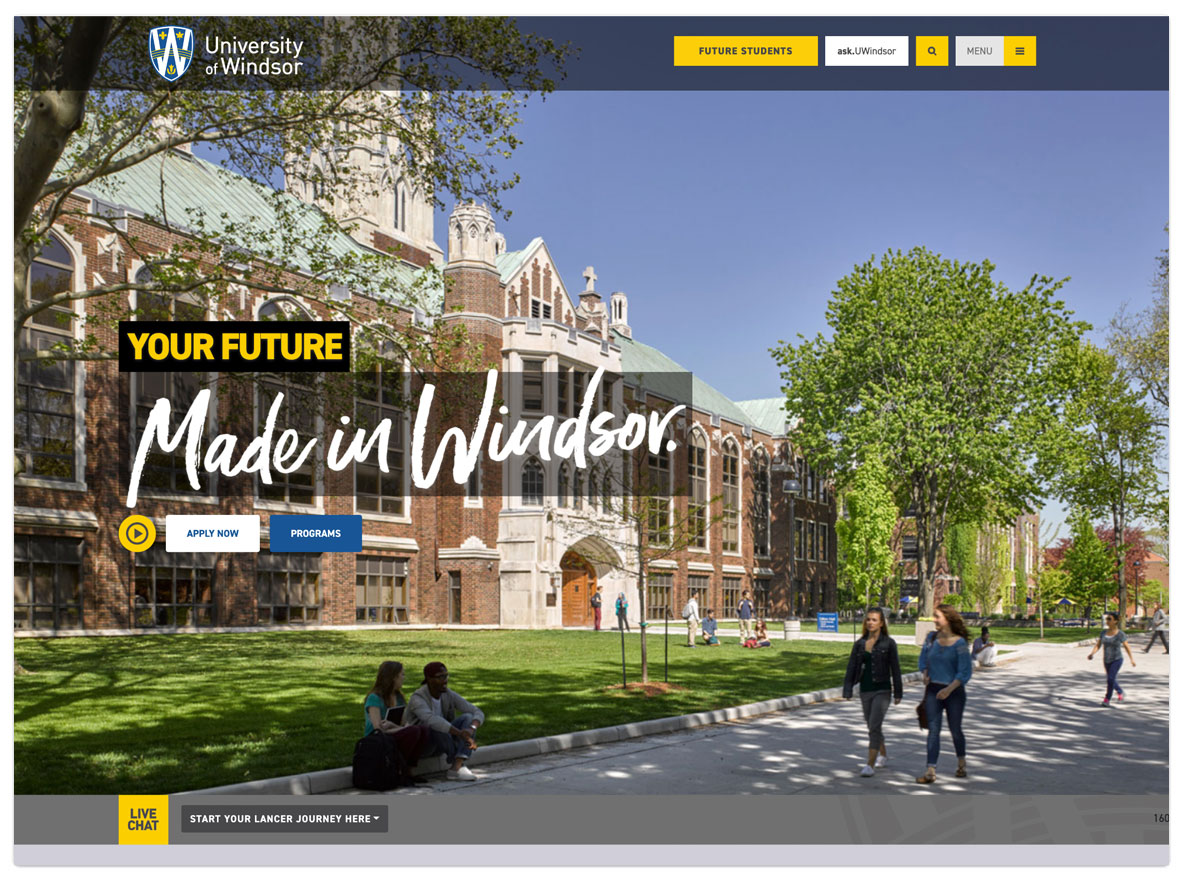 University of Windsor - Future Students - Desktop