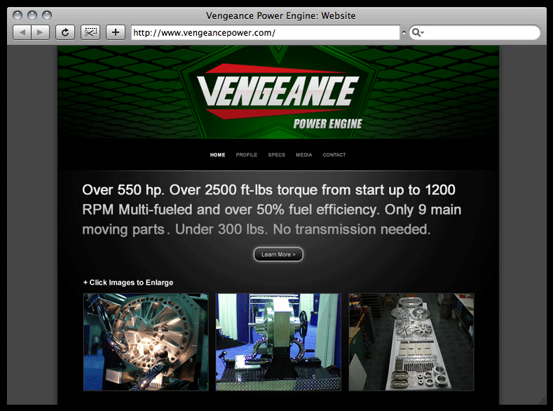 Vengeance Power Engine: Web Design